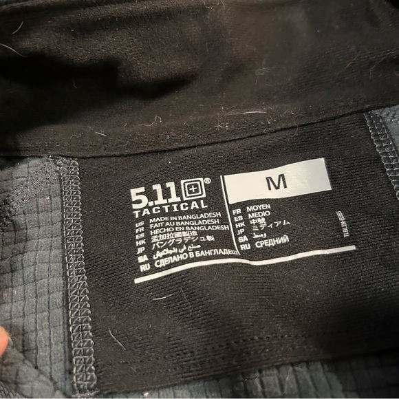 511 Tactical Men's Medium Grey 1/4 Zip Stretch Mock Neck Pullover Fleece - Picture 4 of 7